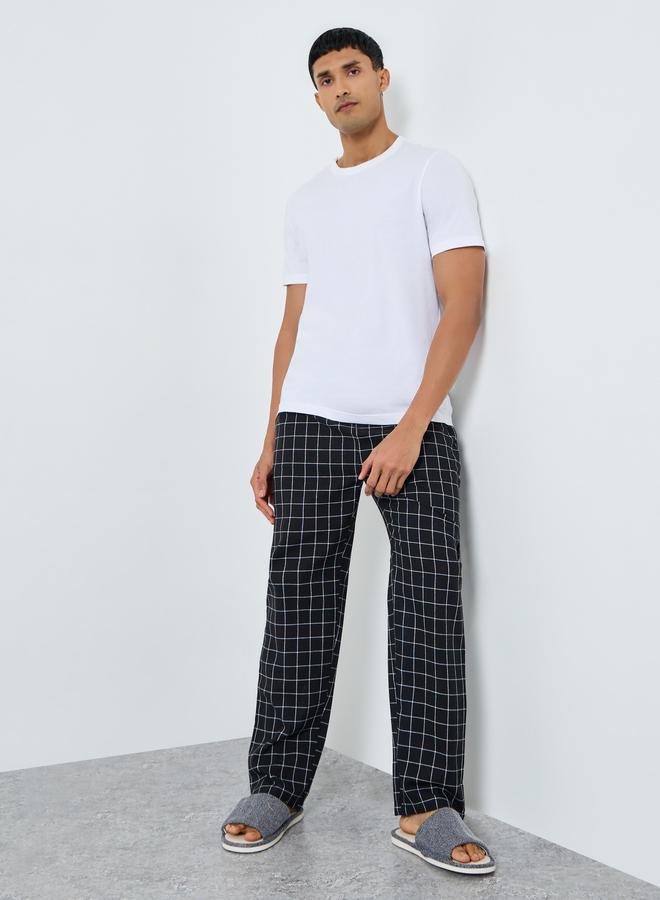 ستايلي بنطال بيجاما كاروهات بقصة مريحة - Image 2